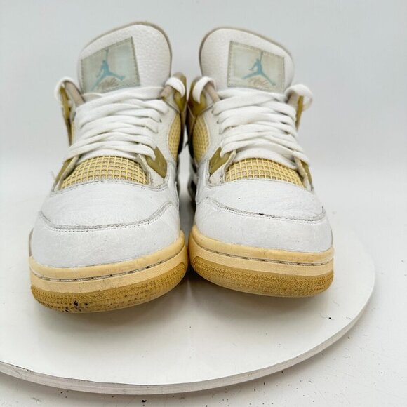 Nike Air Jordan 4 Retro Men Size 7Y Women 8.5 487724-118 Sand Linen Shoes - Picture 2 of 11